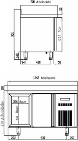 thumbnail of vaiotec TOPLINE Tiefkühltisch / 2-fach GN1/1 mit 2 Türen & Aufkantung, 1345 x 700 mm