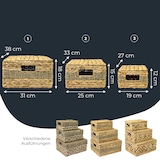 thumbnail of HMF Aufbewahrungskorb mit Deckel, 3er-Set, Korb geflochten aus Wasserhyazinthe und Seegras, Klein, Mittel, Groß