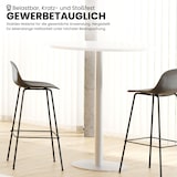 thumbnail of bümö Stehtisch Büro, Bistrotisch eckig 80 x 80 cm - Bartisch weiss, Stehtisch Holz-Platte, Säule aus Metall in silber, Buffettisch, Säulentisch,