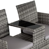 thumbnail of Rattan Gartensitzbank mit Tischgrau/hellgrau