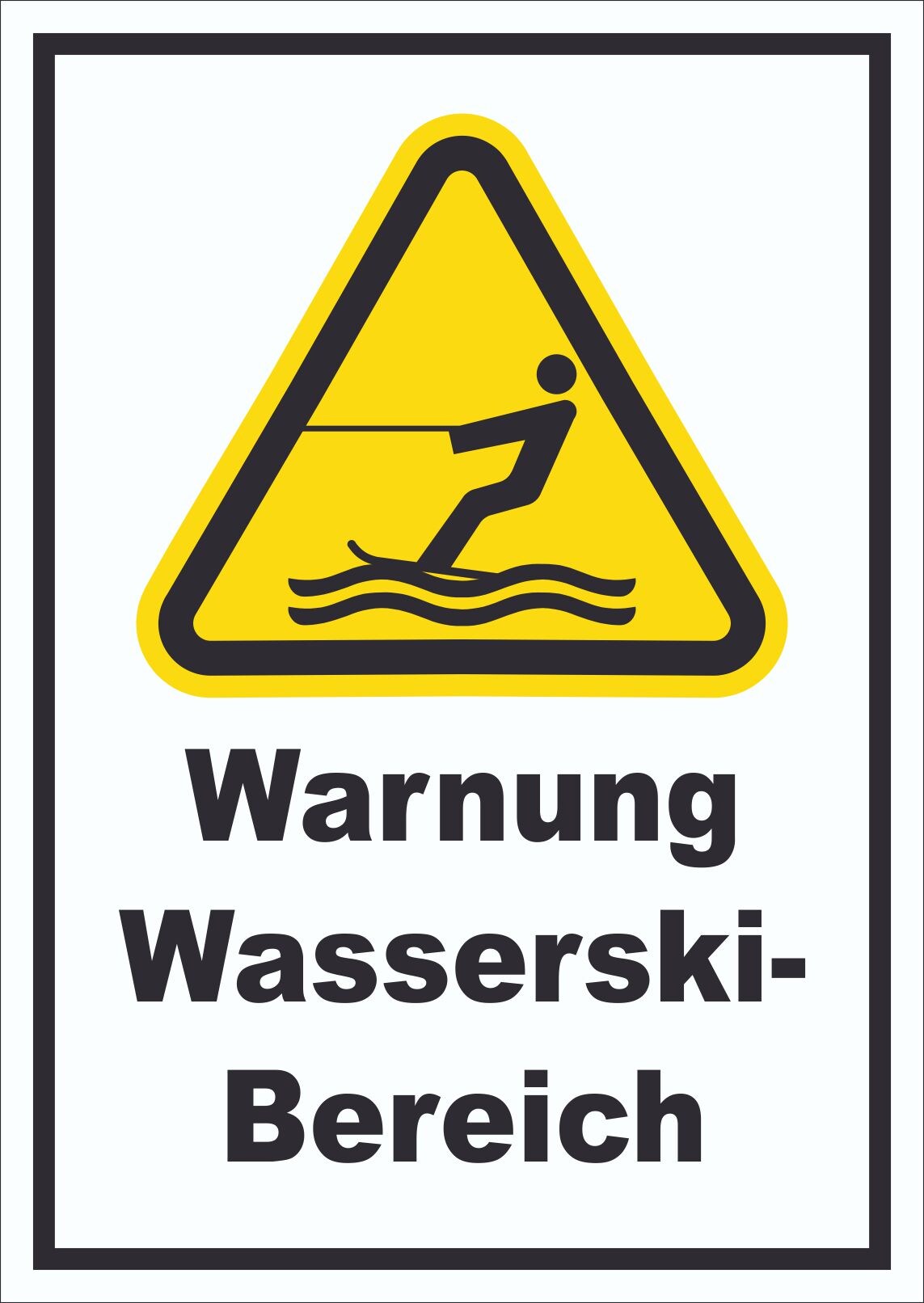 Schild Warnung Wasserski-Bereich A2 Rückseite selbstklebend