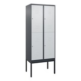 thumbnail of C+P Spind Classic PLUS, Gestell, 4 Abteile, HxBxT 212x80x50cm, Zylinderschloss, Anthrazit/Hellgrau von PROREGAL