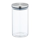thumbnail of Relaxdays Vorratsgläser 4er Set, 1000ml Nudelglas, luftdicht, Edelstahldeckel, Vorratsdose für Küche, transparent/silber