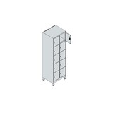 thumbnail of C+P Schließfachschrank Classic PLUS, Füße, 2 Abteile, 1950x600x500mm, 9016/9016
