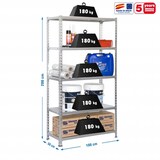 thumbnail of PROREGAL Schwerlastregal Big Metal Shark | HxBxT 200x100x50cm| Fachlast 180kg | Verzinkt