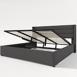 thumbnail of Stauraumbett 180x200 Doppelbett mit Hydraulik Lattenrost Gepolstertes Kopfteil Stauraum Modern Stabil Schlafzimmer Grau