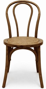 thumbnail of Silla Thonet oscura de madera de haya con asiento de ratán