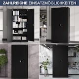 thumbnail of Aktenschrank abschließbar KADO - 5 Ebenen, Flügeltüren | Metallschrank Werkstatt Büroschrank aus Stahl Werkzeugschrank, 185x90x40cm Schwarz
