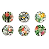 thumbnail of Excelsa lot de 6 plats apéritifs Tropical Chic porcelaine 15x2x15 cm multicolore