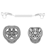 thumbnail of ROLINE Auto oplaadkabel Type2, 3-fase, 480VAC (3P+N+E), 32 A, 22 kW, Spiraalkabel (bruikbaar 2m)