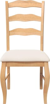 thumbnail of Esszimmerstühle RESZ mit Kissen 2er Set Hellbraun-Creme Massivholz | Küchenstuhl Wohnzimmerstühle Essstühle bequem