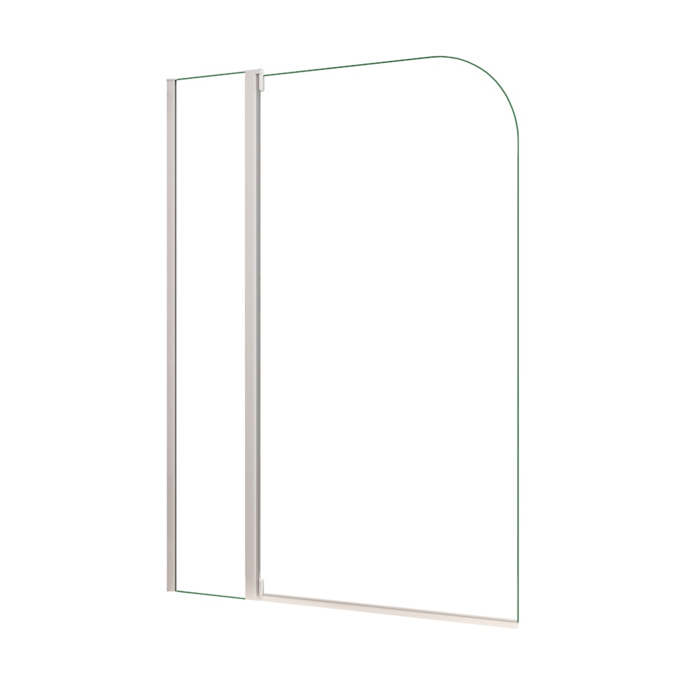 AICA Mampara de Bañera Abatible 1 Hoja Fija y 1 Giratoria Cristal Templado 4mm con Perfil Gris Mate Tamaño:(990-1000)x1400mm