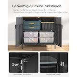 thumbnail of Metallschrank 80 x 40 x 76 cm, mit Doppeltür, Magnetverschluss, Verstellbarer Einlegeboden, Flügeltürenschrank Aktenschrank, Braun-schwarz