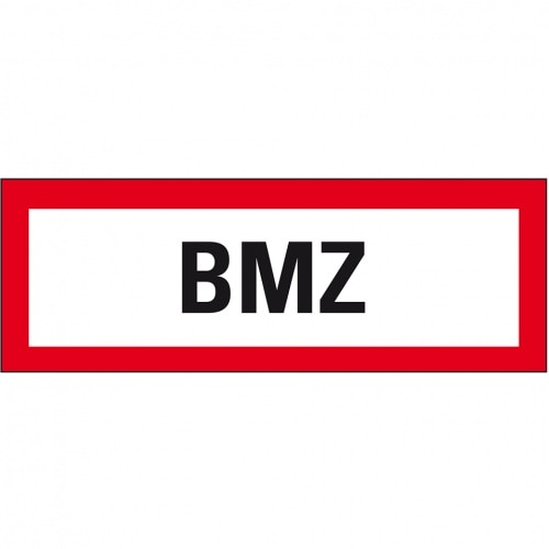 Schild I Feuerwehrschild BMZ, Kunststoff, 297x105mm, DIN 4066