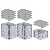 thumbnail of PROREGAL SparSet 10x Eurobox NextGen Economy mit Auflagedeckel & 4x Verschlüsse Grün, Griffe zu, HxBxT 12x30x40cm, 11L, Eurobehälter, Box