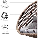 thumbnail of Rijoka Hangstoel Dubbel Eggy Rope Schommelstoel – Bruin Rattan - 2persoons - Donker Grijs kussen - Bruin Frame