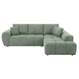 thumbnail of Hoekbank met rechte 3-zits chaise longue van stof, groen
