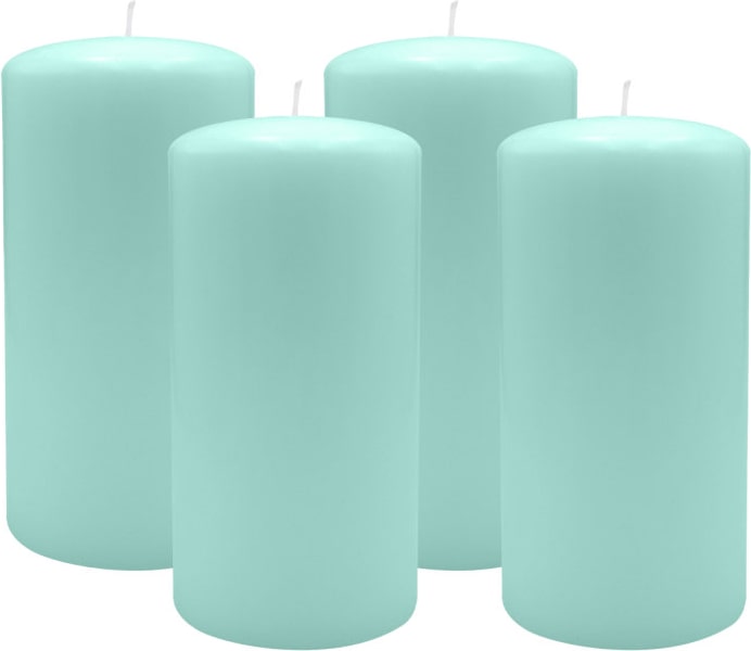 4er Set Adventskranzkerzen Türkis Ø 80 x 150 mm