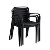thumbnail of METRO PROFESSIONAL Cadeira de exterior empilhável Elaria, com braços, plástico, preto