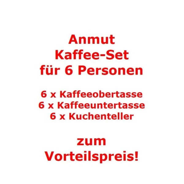 Villeroy & Boch Anmut Kaffee-Set für 6 Personen / 18 Teile