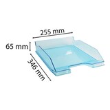 thumbnail of Exacompta - Réf. 113236D - Carton de 6 Corbeilles à courrier COMBO MIDI - 34 x 25 x 6,5 cm - pour format A4 + - turquoise transparent glossy
