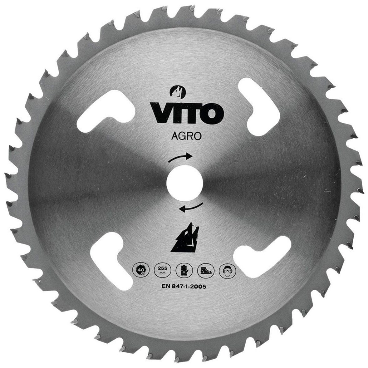 Lame de coupe pour débroussailleuse 40 dents Diam 255mm au Carbure Alesage 25.4 VITO