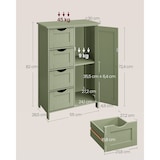 thumbnail of Helloshop26 - Mobiletto da bagno indipendente mobile contenitore con 4 cassetti 30 x 55 x 82 cm anta singola ripiano regolabile per 12_0006501