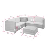 thumbnail of tectake Conjunto de rattan Siena  Natural/Cinzento Escuro