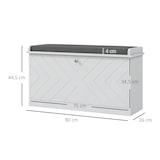 thumbnail of Banco zapatero moderno mueble zapatero con banco de madera con estantes ajustables y cojín acolchado para 8 pares de zapatos 80x26x48 cm