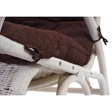 thumbnail of Schaukelstuhl Esmeraldas, Schwingsessel Rattansessel, weiß ~ Auflage braun