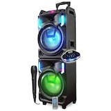 thumbnail of MEGA Enceinte Nomade 800W Inovalley MS01XXL-N avec USB Bluetooth, Effets LED, Microphone SONO KARAOKE DJ, Trolley, LED OVNI