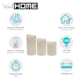 thumbnail of WellHome - Juego de 3 Velas LED con efecto Cera y llama oscilante con mando a distancia