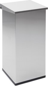 thumbnail of PROREGAL Eckiger Edelstahl Abfallbehälter Haiti mit Hebedeckel | 2x 52,5 Liter, HxBxT 80x36x36cm | Edelstahl / Silber
