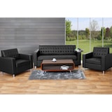 thumbnail of 3-1-1 Bankstel Kunda, bank loungebank kunstleer, metalen poten ~ zwart