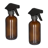thumbnail of Relaxdays Sprühflasche Glas, 2er Set, 230 ml, Nebel & Strahl, Spritzflasche für Haarpflege, Reinigung & Pflanzen, braun