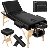 thumbnail of tectake Set lettino da massaggio a 3 zone con 10 cm di imbottitura, cuscini posturali e supporto in legno - nero - 400278