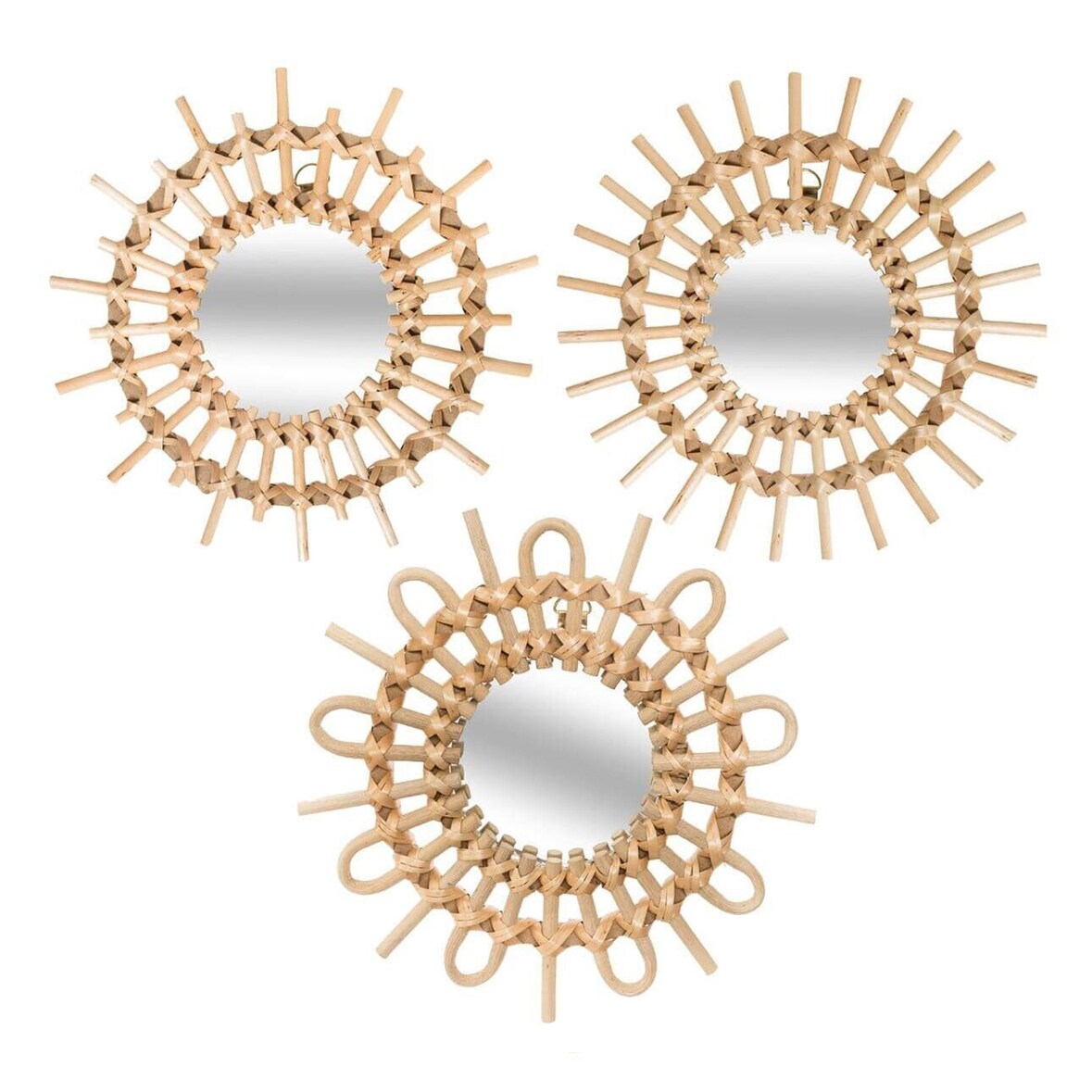 WellHome - Set de 3 espejos Aida de 28 cm de diámetro