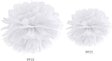 thumbnail of 100x Papierpompons, weiß, 25cm