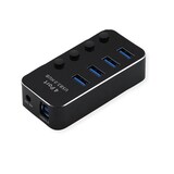 thumbnail of Hub per notebook ROLINE USB 3.2 Gen 1, 4 porte, commutabili singolarmente, nero