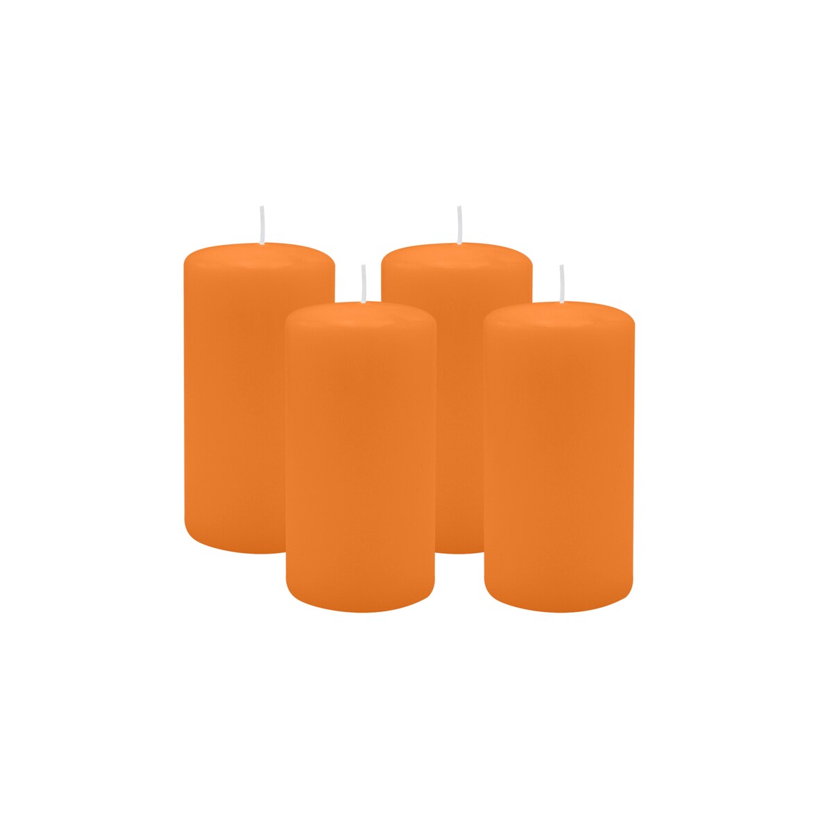 4er Set Stumpenkerzen/Adventskranzkerzen Mango Orange Ø 60 x 100 mm
