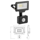 thumbnail of 10w LED Flutlicht Strahler für den Außenbereich IP65 mit Bewegungssensor in schwarz Eckig|Kaltweiß