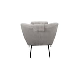 thumbnail of SalesFever Relax Lounger met Nekkussen | Bekleding van Textuurstof | Zwart metalen frame | B 80 x D 180 x H 82 cm | Lichtgrijs