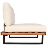 thumbnail of Lounge-Sessel HWC-H54, Garten-Sessel, Spun Poly Akazie Holz MVG-zertifiziert Aluminium ~ braun, Polster cremeweiß