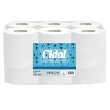 thumbnail of Papel higiénico industrial laminado. Pack 18 rollos. Pasta pura, doble capa, gofrado. Canuto 45. 300 grs por rollo. 550 servicios.