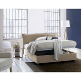 thumbnail of Dmora Letto matrimoniale Clio, Letto contenitore sfoderabile con testiera e giroletto contenitore imbottiti, adatto per materasso 160x190 cm, Beige