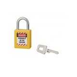 thumbnail of Cadenas de consignation LOTO Lockout Tagout 40 mm anse acier Ø 6 x 25 mm jaune