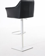 thumbnail of Décoshop26 - Barhocker hoher Tresenhocker quadratische Ziernähte schwarzer PVC-Sitz weißes Metallgestell 10_0004740