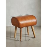 thumbnail of Sitzhocker Echtleder / Massivholz 45 x 53 x 40 cm Moderner Lederhocker, Kleiner Holzhocker Gepolstert, Turnbock Hocker mit