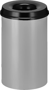 thumbnail of V-part Vlamdovende papierbak 20 ltr - aluminiumgrijs, zwart