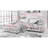 thumbnail of KAWOLA Sofa LOLA Ecksofa Leder braun mit motorischer Relaxfunktion Recamiere links